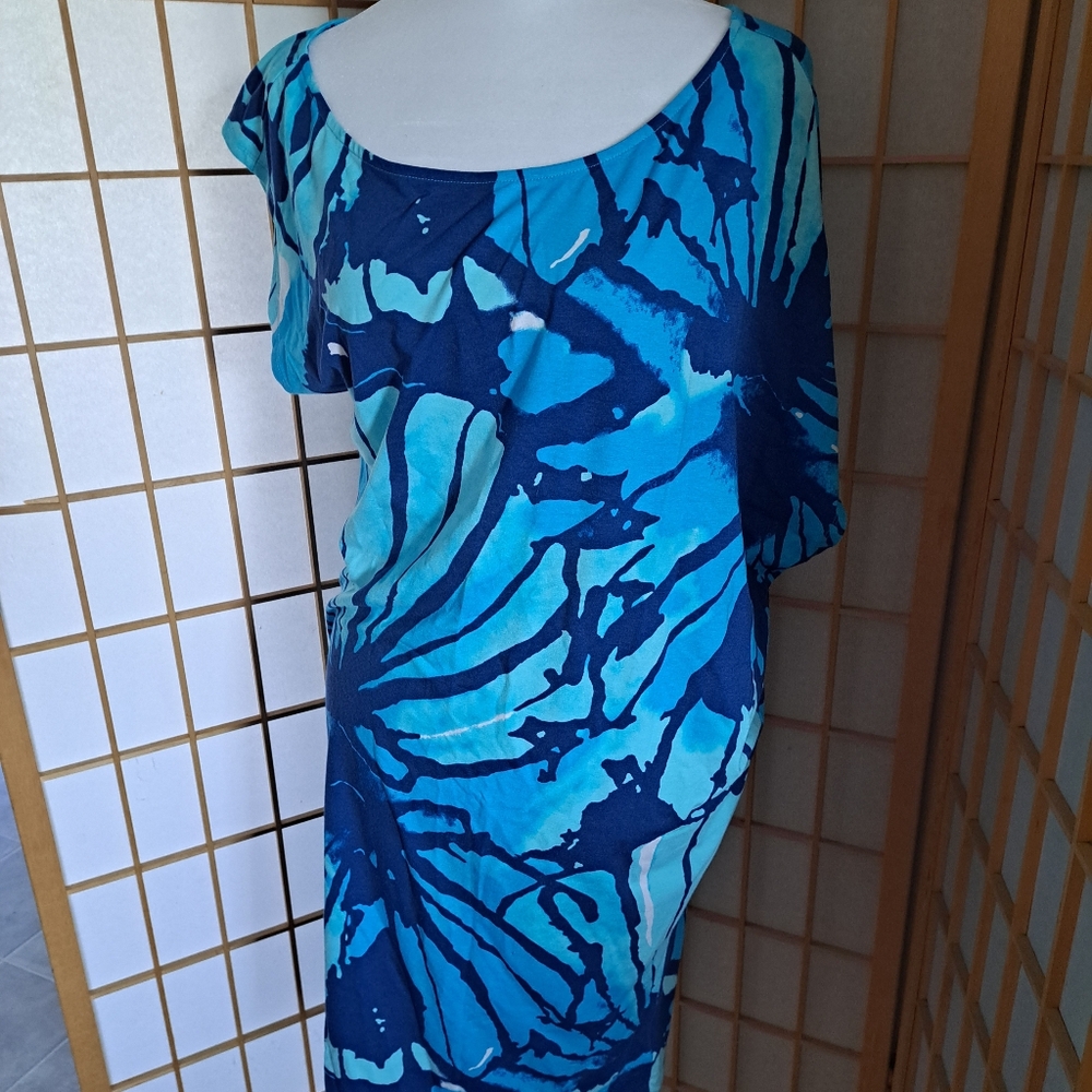 Blue and Teal Abstract Dress